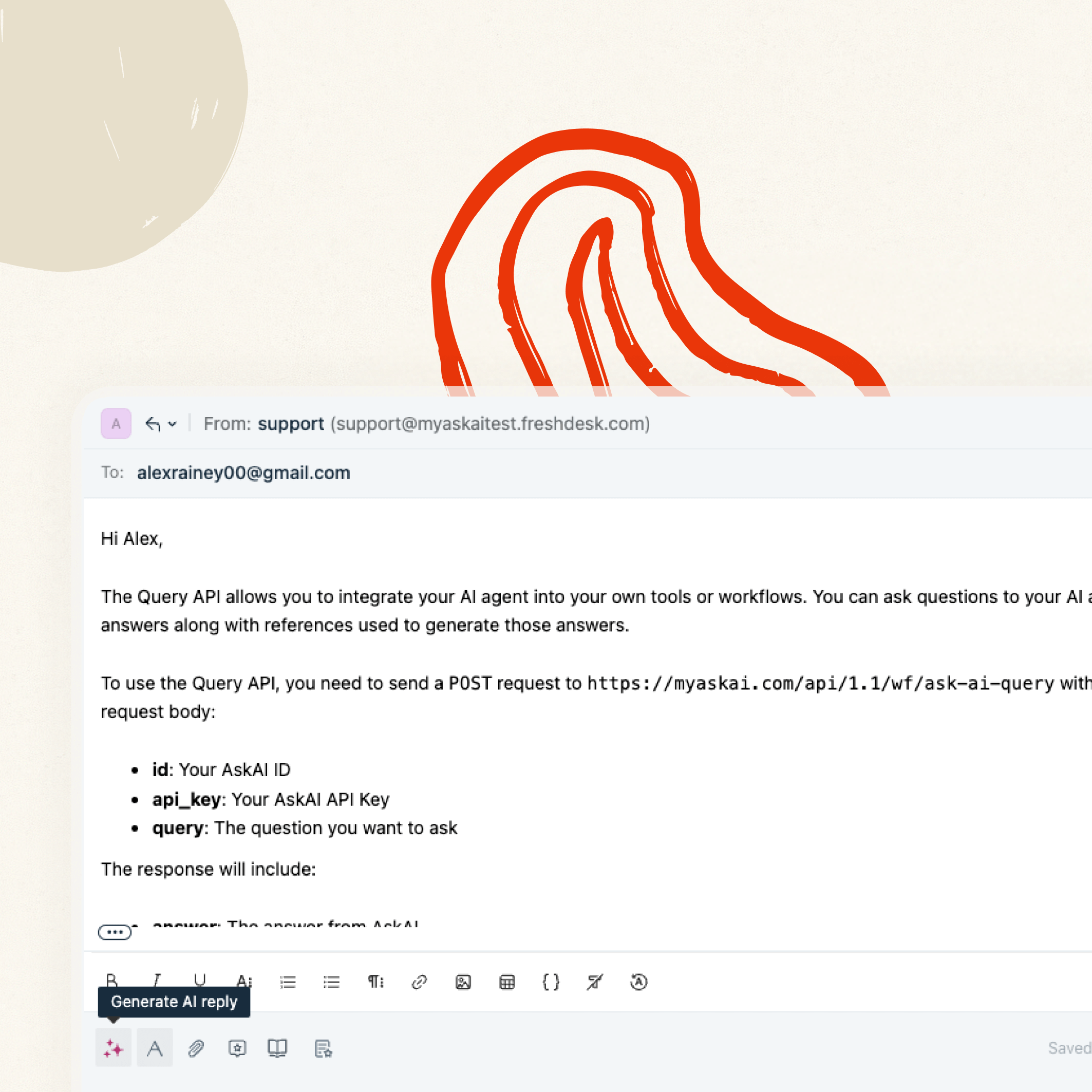 Easily add your website content to train your AI email assistant