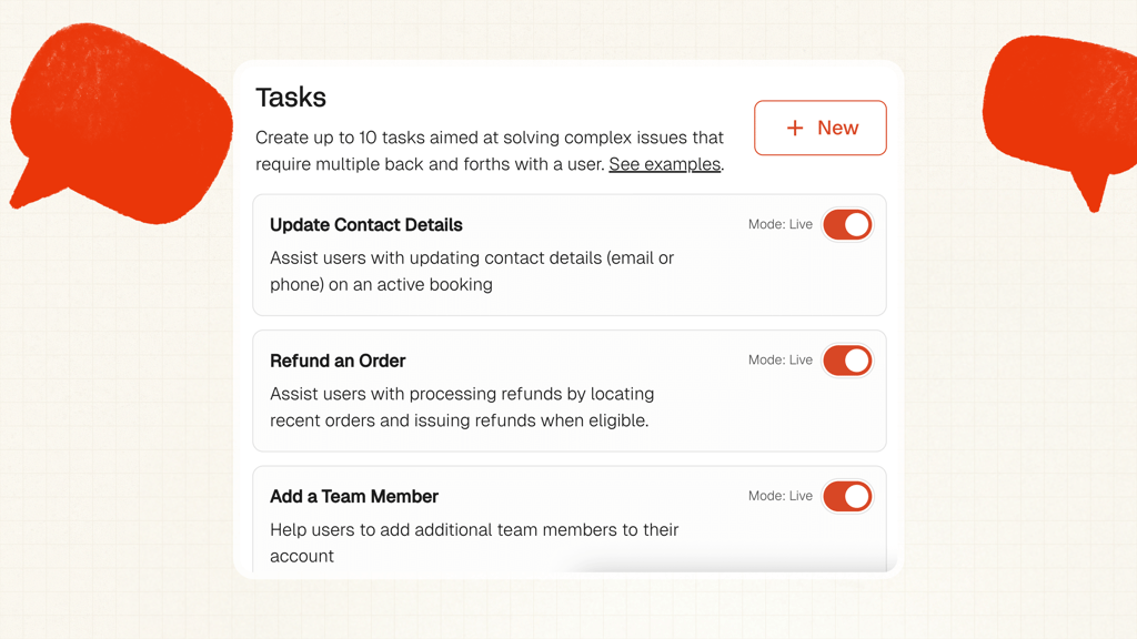 Automate complex support tasks with an AI agent