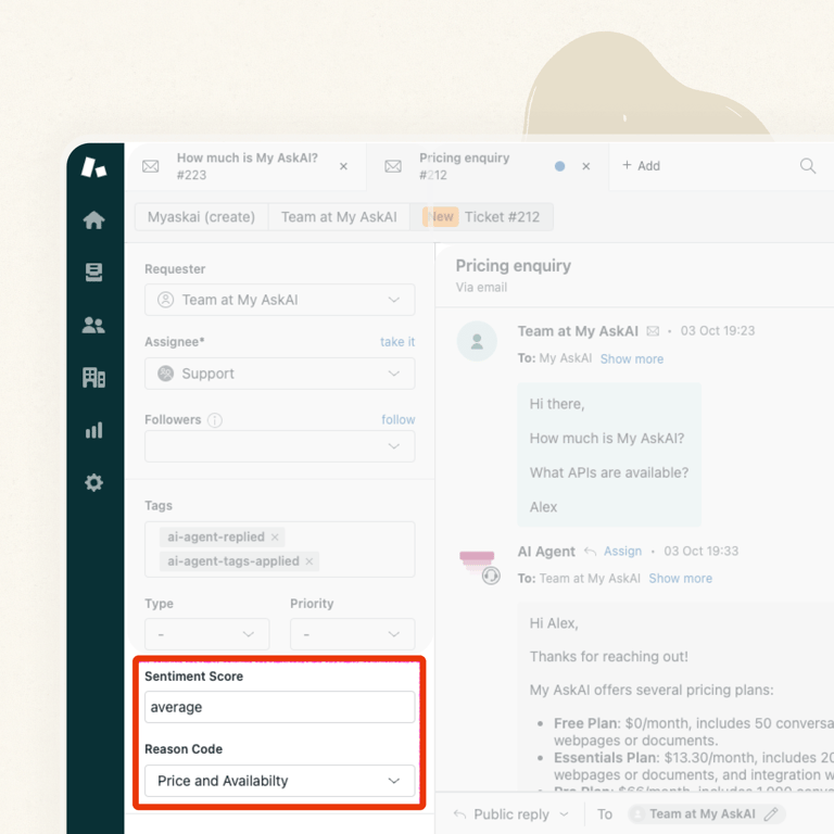 Easily add your website content to train your AI email assistant