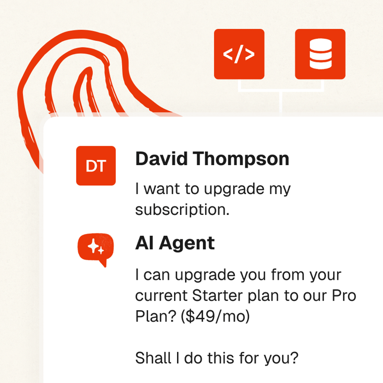Connect your AI agent to your business systems to access user data and take action
