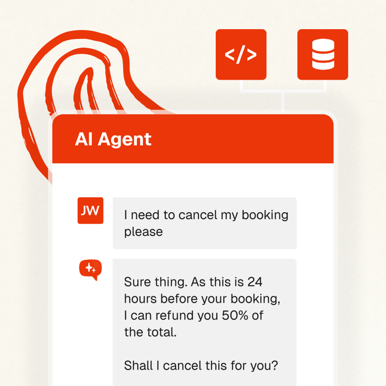 Connect your AI agent to your business systems to access user data and take action