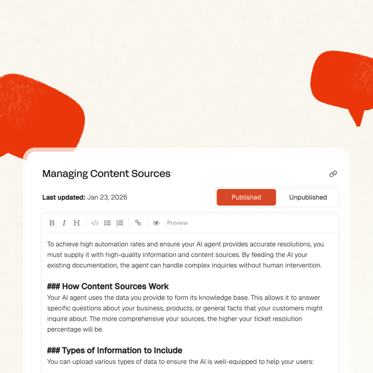 Automatically learns from every conversation your human agents handle