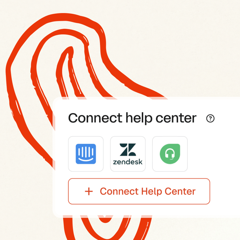 Sync your existing help center articles, websites, and internal documents