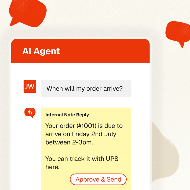 Draft replies generated as internal notes for your agents to review