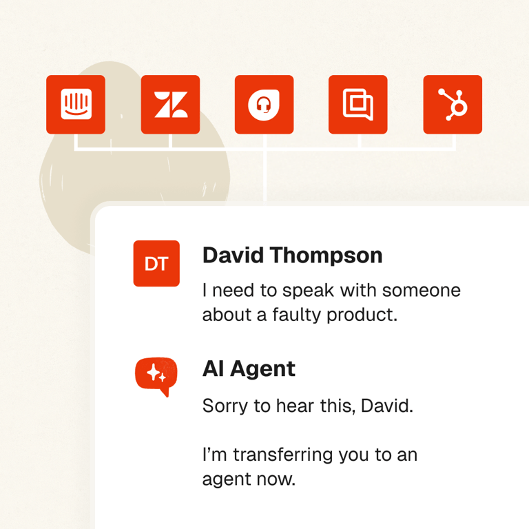 Seamlessly hand conversations from your AI agent to your human support team