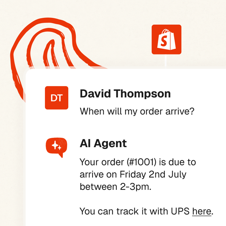 Answer order, shipping and account questions using live Shopify data