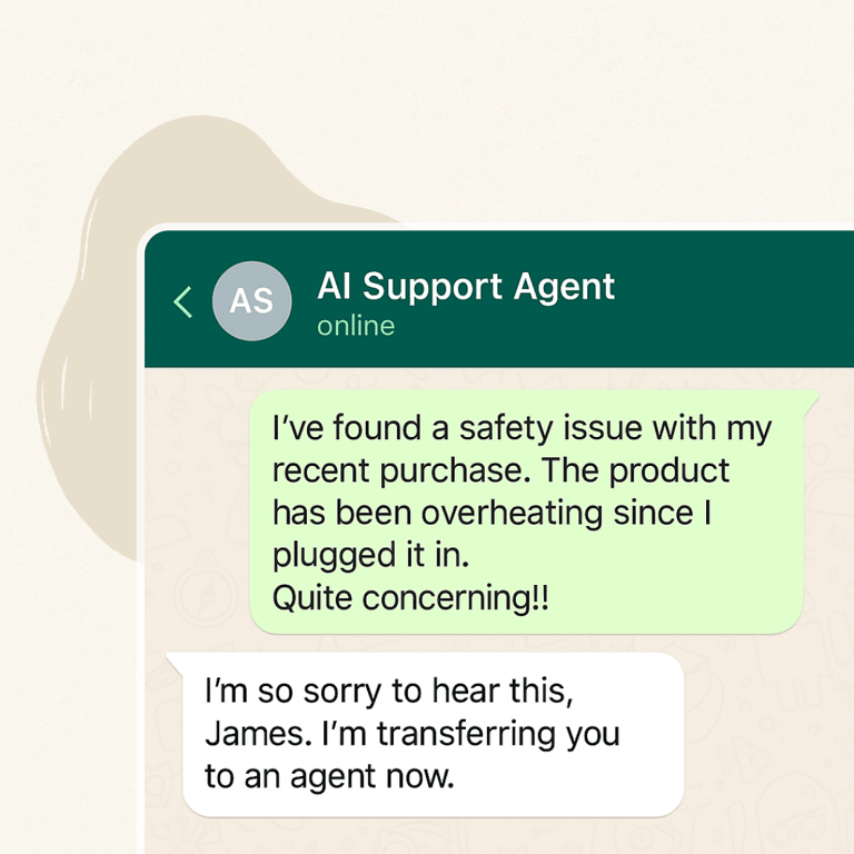 Hand over to a human inside WhatsApp without losing context