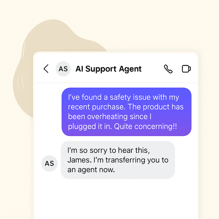 Escalate to a human agent without losing the thread