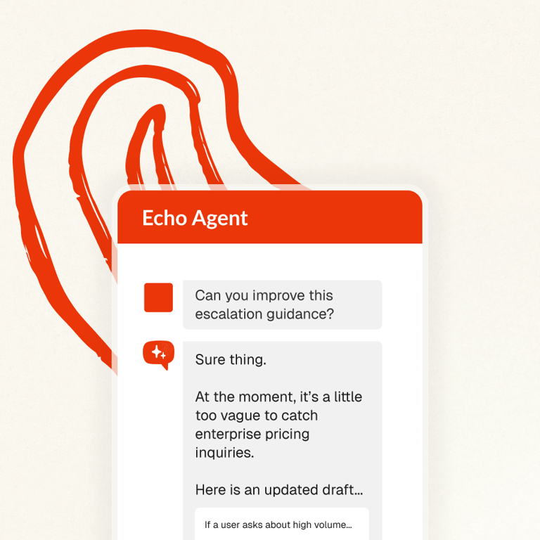 Edit and update your AI agent's knowledge by chatting with Echo